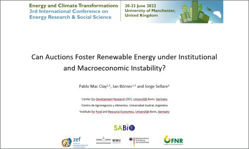 Presentation at the Energy Research & Social Sciences Conference
